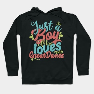 Just A Boy Who Loves Great Danes dog Gift graphic Hoodie